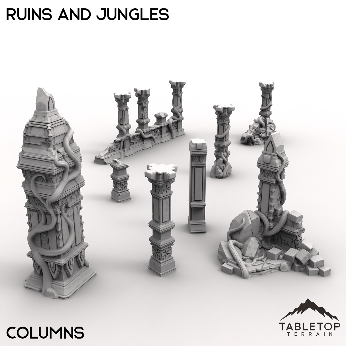 Tabletop Terrain Terrain Columns / 32mm Ruins and Jungles
