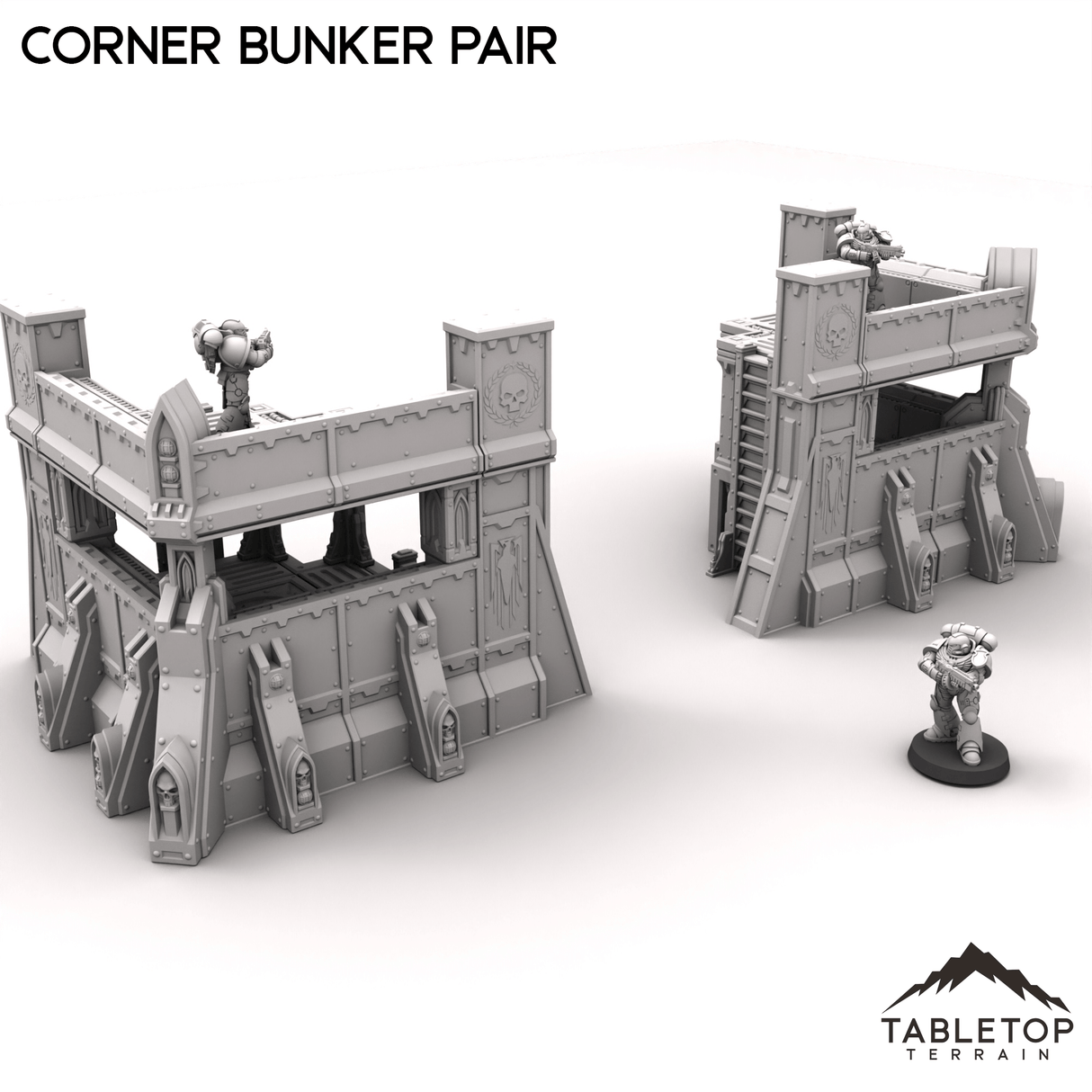 Tabletop Terrain Terrain Corner Bunker Pair