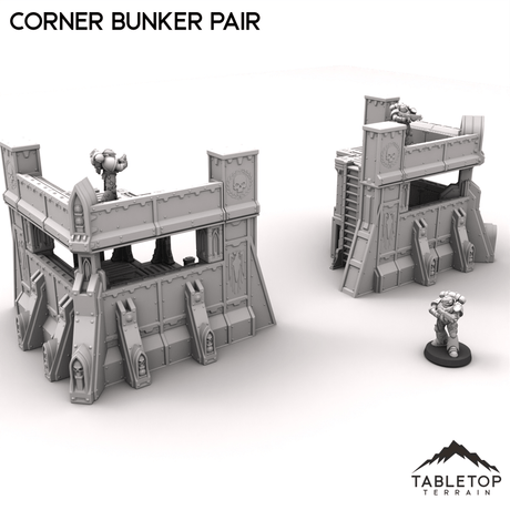 Tabletop Terrain Terrain Corner Bunker Pair