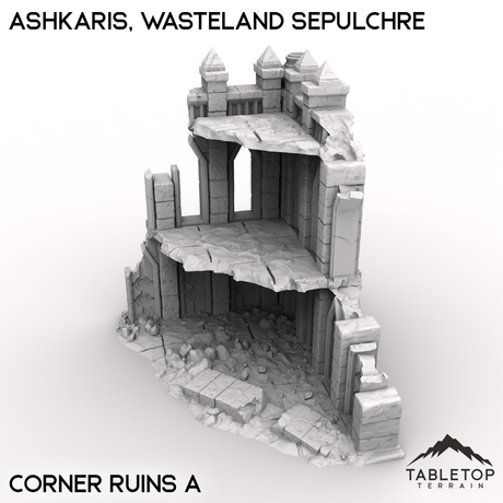 Tabletop Terrain Terrain Corner Ruins A / 28/32mm Ashkaris, Wasteland Sepulchre
