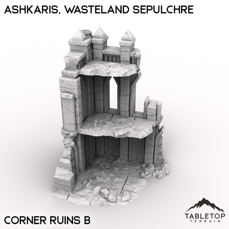 Tabletop Terrain Terrain Corner Ruins B / 28/32mm Ashkaris, Wasteland Sepulchre