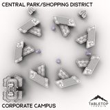 Tabletop Terrain Terrain Corporate Campus HEXTECH Central Park/Shopping District - City Map Pack