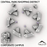 Tabletop Terrain Terrain Corporate Campus HEXTECH Central Park/Shopping District - City Map Pack