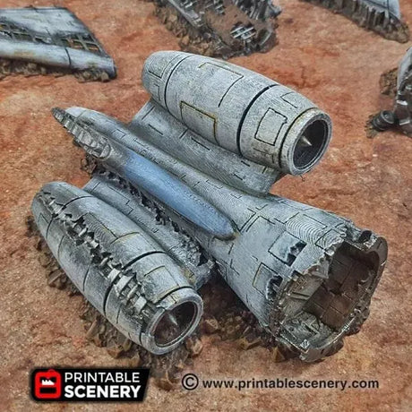 Tabletop Terrain Terrain Crashed Airplane - Apocalyptic Terrain