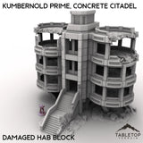 Tabletop Terrain Terrain Damaged Hab Block / 28/32mm Kumbernold Prime, Concrete Citadel