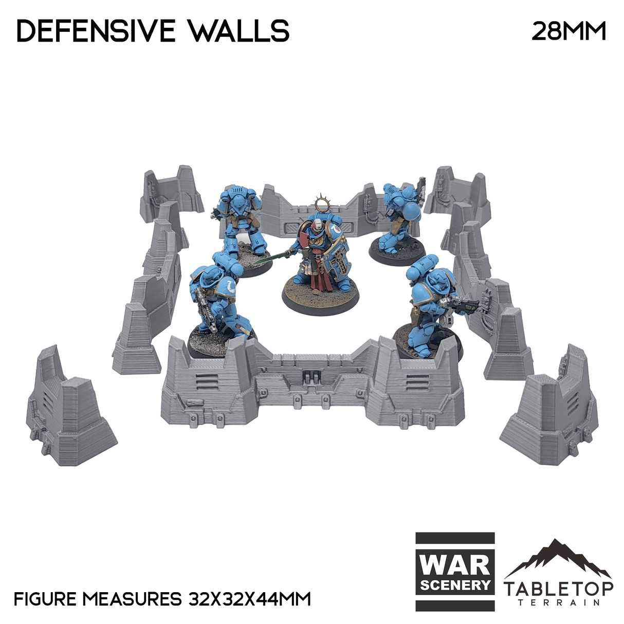 Tabletop Terrain Terrain Defensive Walls - Chapters Headquarter