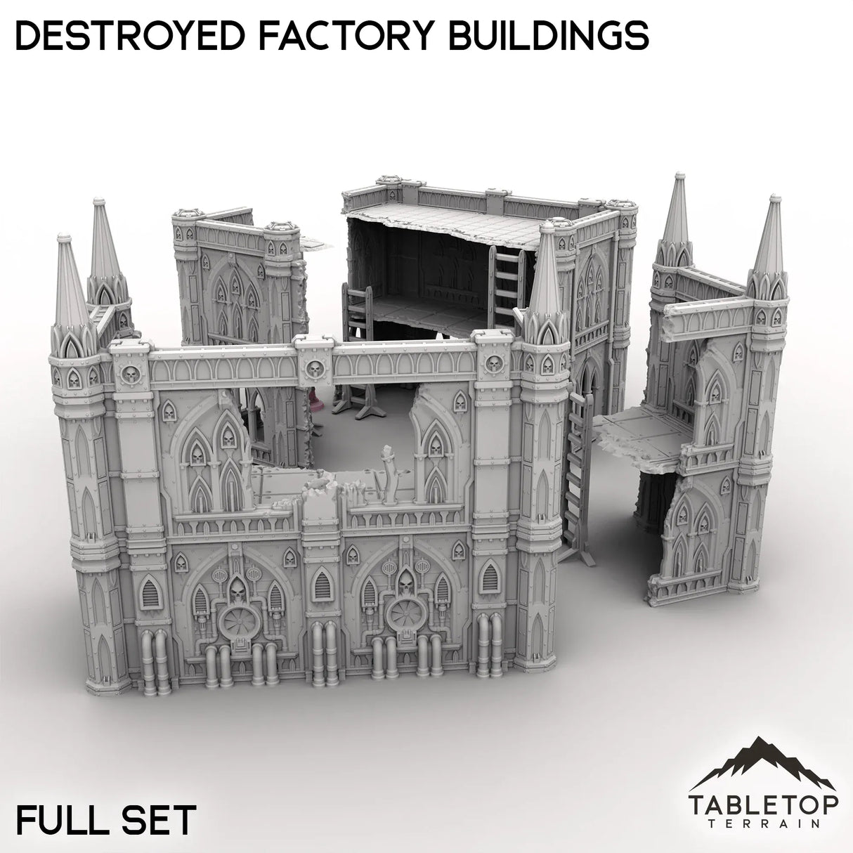 Tabletop Terrain Terrain Destroyed Factory Buildings
