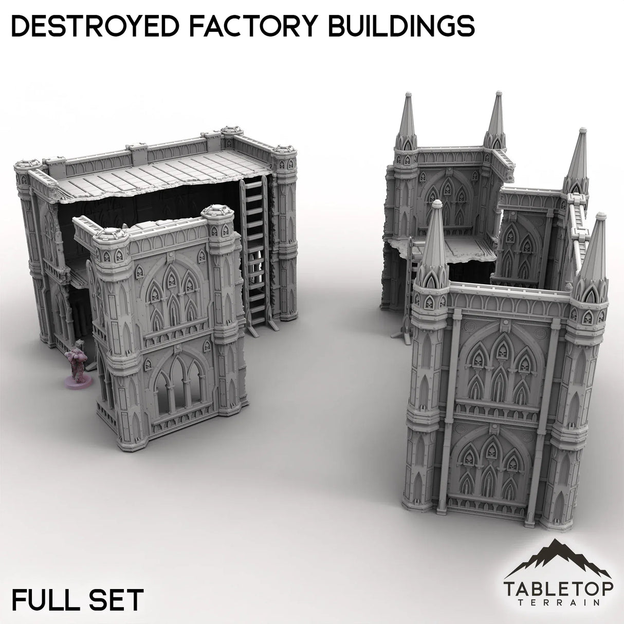 Tabletop Terrain Terrain Destroyed Factory Buildings