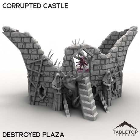 Tabletop Terrain Terrain Destroyed Plaza / 32mm Corrupted Castle