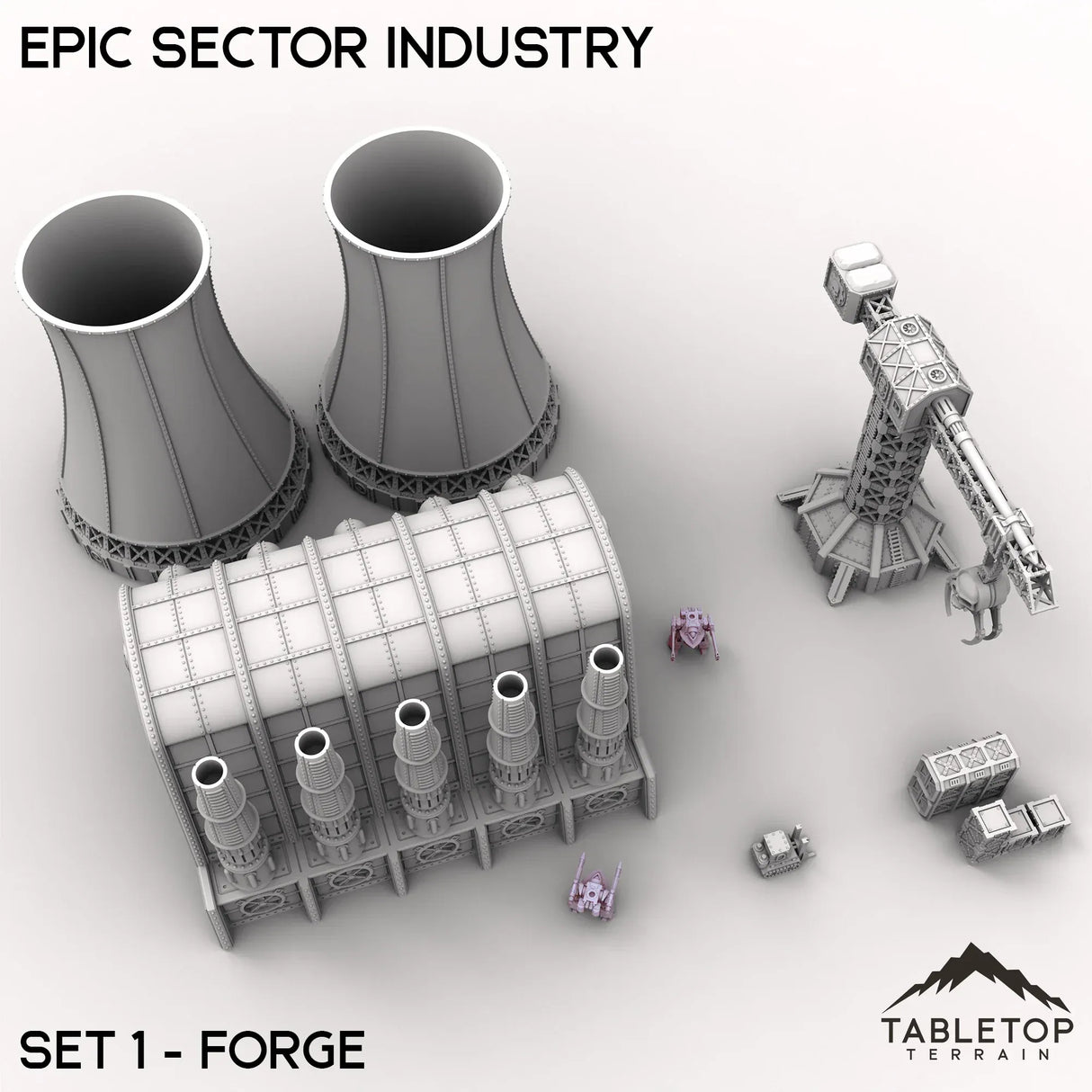 Tabletop Terrain Terrain Epic Sector Industry - Set 1 - Forge