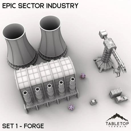 Tabletop Terrain Terrain Epic Sector Industry - Set 1 - Forge