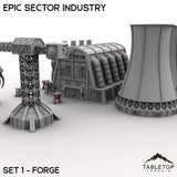 Tabletop Terrain Terrain Epic Sector Industry - Set 1 - Forge