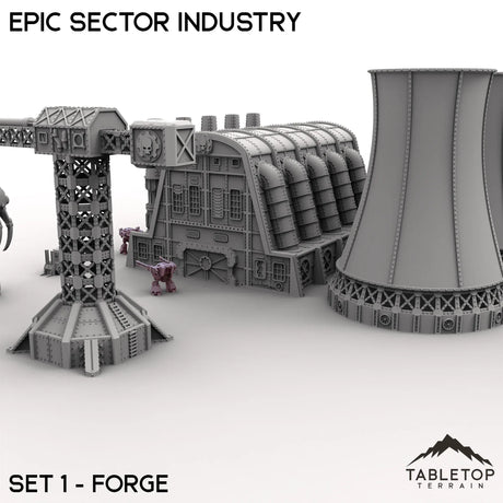 Tabletop Terrain Terrain Epic Sector Industry - Set 1 - Forge