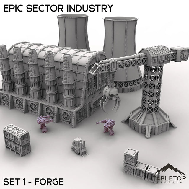 Tabletop Terrain Terrain Epic Sector Industry - Set 1 - Forge