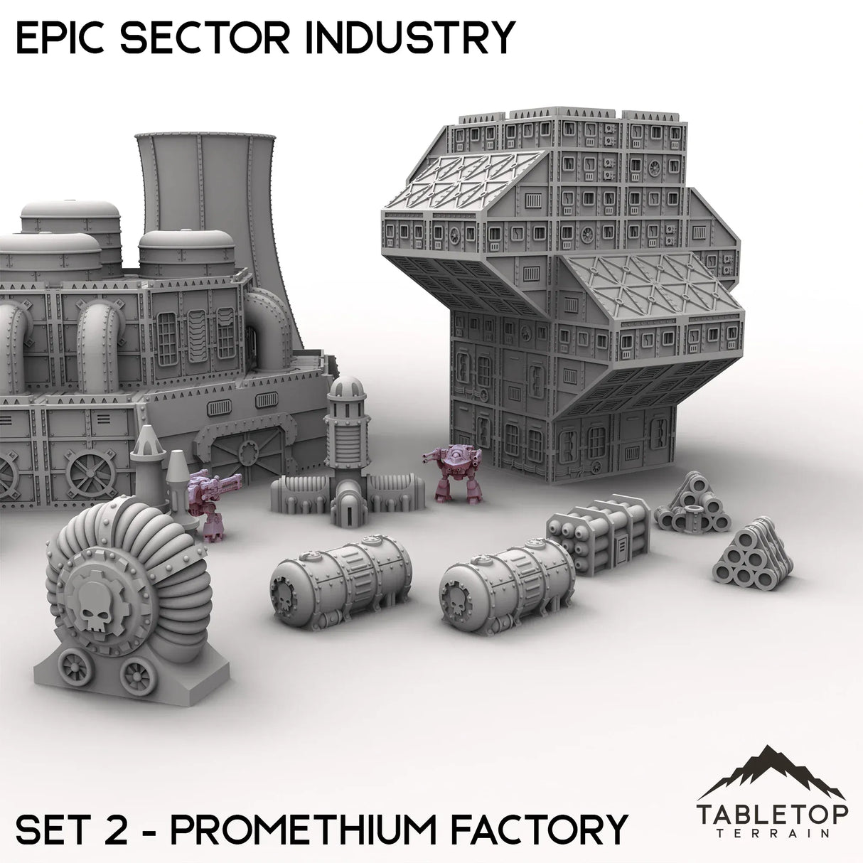 Tabletop Terrain Terrain Epic Sector Industry - Set 2 - Promethium Factory