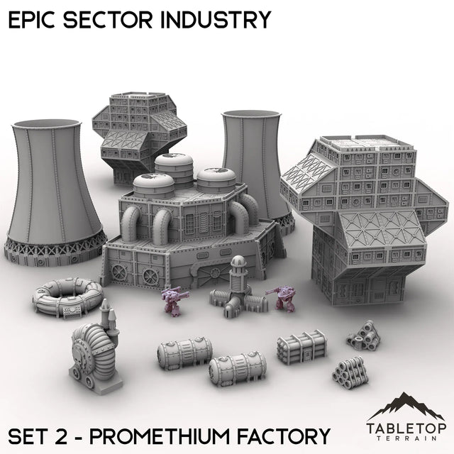 Tabletop Terrain Terrain Epic Sector Industry - Set 2 - Promethium Factory