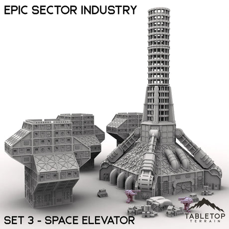 Tabletop Terrain Terrain Epic Sector Industry - Set 3 - Space Elevator