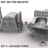 Tabletop Terrain Terrain Epic Sector Industry - Set 4 - Damaged Forge