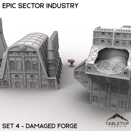 Tabletop Terrain Terrain Epic Sector Industry - Set 4 - Damaged Forge