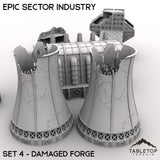 Tabletop Terrain Terrain Epic Sector Industry - Set 4 - Damaged Forge