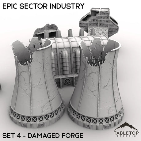Tabletop Terrain Terrain Epic Sector Industry - Set 4 - Damaged Forge
