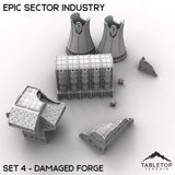 Tabletop Terrain Terrain Epic Sector Industry - Set 4 - Damaged Forge