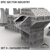 Tabletop Terrain Terrain Epic Sector Industry - Set 4 - Damaged Forge