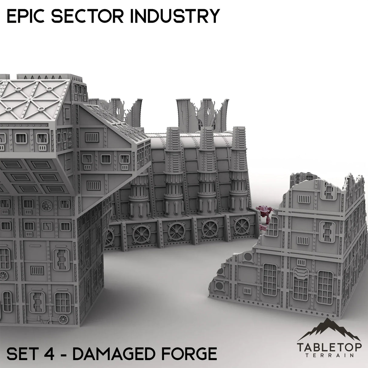 Tabletop Terrain Terrain Epic Sector Industry - Set 4 - Damaged Forge