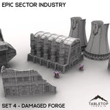 Tabletop Terrain Terrain Epic Sector Industry - Set 4 - Damaged Forge