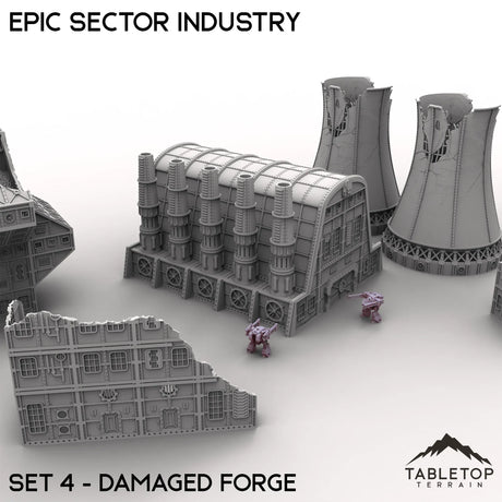 Tabletop Terrain Terrain Epic Sector Industry - Set 4 - Damaged Forge
