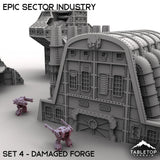 Tabletop Terrain Terrain Epic Sector Industry - Set 4 - Damaged Forge