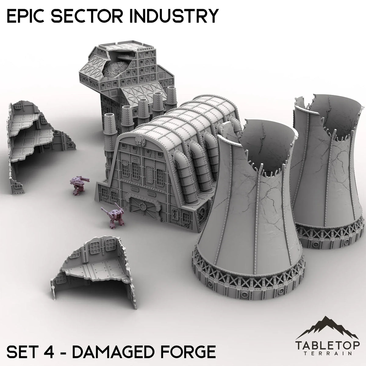 Epic Sector Industry - Set 4 - Damaged Forge – Tabletop Terrain