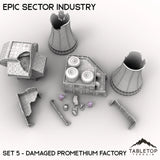 Tabletop Terrain Terrain Epic Sector Industry - Set 5 - Damaged Promethium Factory