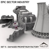 Tabletop Terrain Terrain Epic Sector Industry - Set 5 - Damaged Promethium Factory