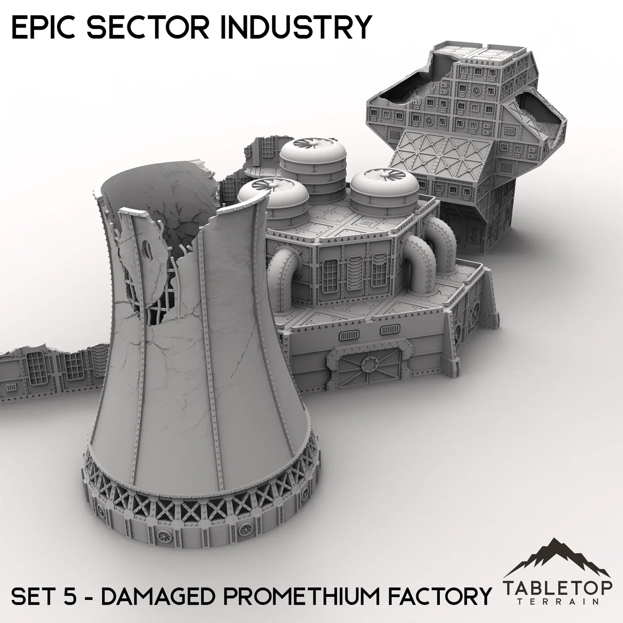 Tabletop Terrain Terrain Epic Sector Industry - Set 5 - Damaged Promethium Factory