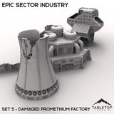Tabletop Terrain Terrain Epic Sector Industry - Set 5 - Damaged Promethium Factory