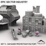 Tabletop Terrain Terrain Epic Sector Industry - Set 5 - Damaged Promethium Factory