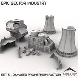 Tabletop Terrain Terrain Epic Sector Industry - Set 5 - Damaged Promethium Factory