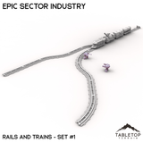 Tabletop Terrain Terrain Epic Sector Industry - Set 6 - Rails and Trains