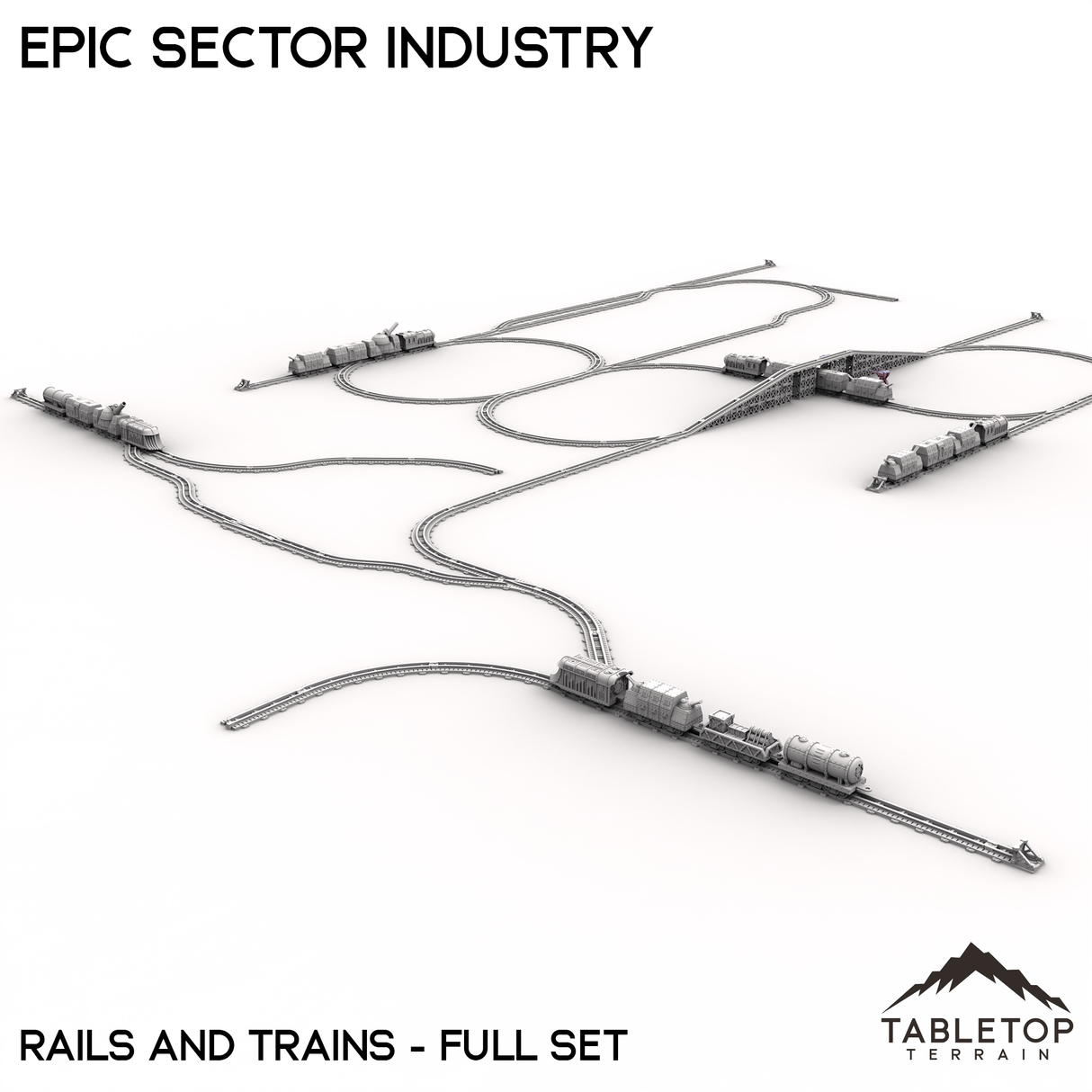 Tabletop Terrain Terrain Epic Sector Industry - Set 6 - Rails and Trains