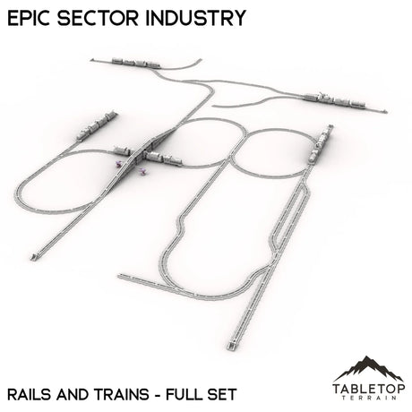 Tabletop Terrain Terrain Epic Sector Industry - Set 6 - Rails and Trains