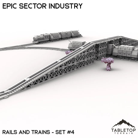 Tabletop Terrain Terrain Epic Sector Industry - Set 6 - Rails and Trains