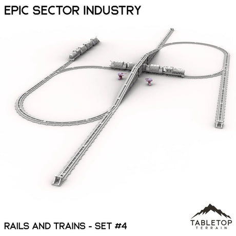 Tabletop Terrain Terrain Epic Sector Industry - Set 6 - Rails and Trains