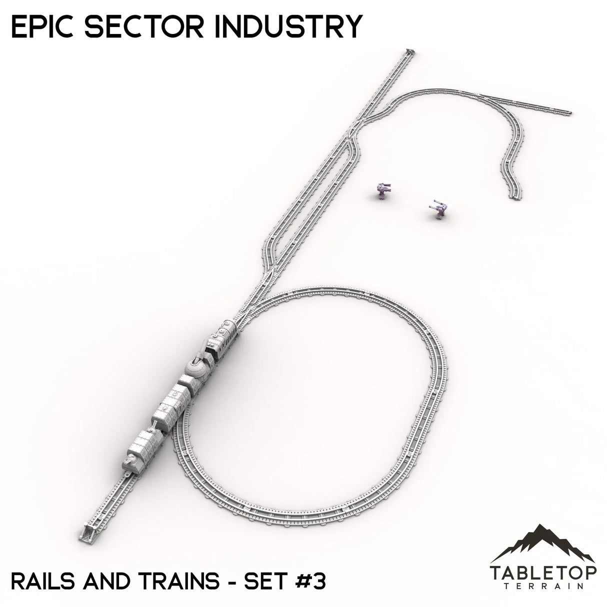 Tabletop Terrain Terrain Epic Sector Industry - Set 6 - Rails and Trains