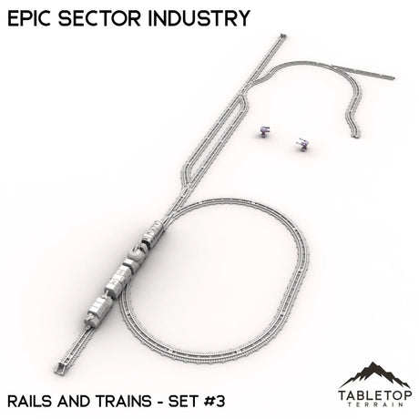 Tabletop Terrain Terrain Epic Sector Industry - Set 6 - Rails and Trains