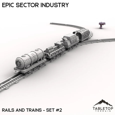 Tabletop Terrain Terrain Epic Sector Industry - Set 6 - Rails and Trains