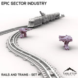 Tabletop Terrain Terrain Epic Sector Industry - Set 6 - Rails and Trains