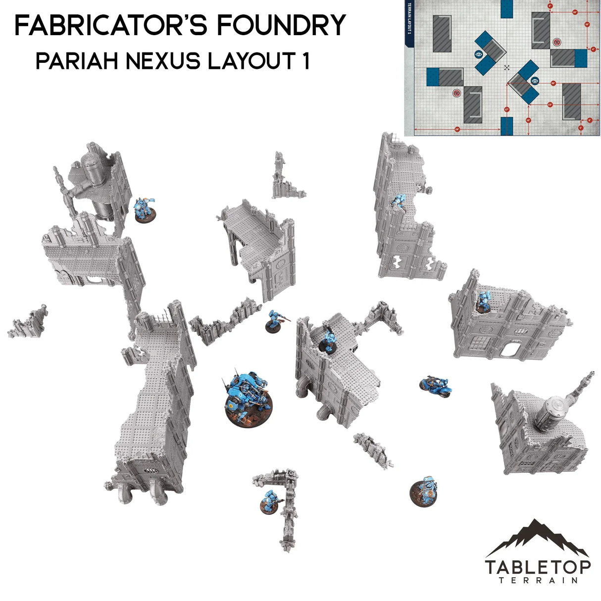 Tabletop Terrain Terrain Fabricator's Foundry - Chapter Approved/Pariah Nexus Compatible 10e Table Set