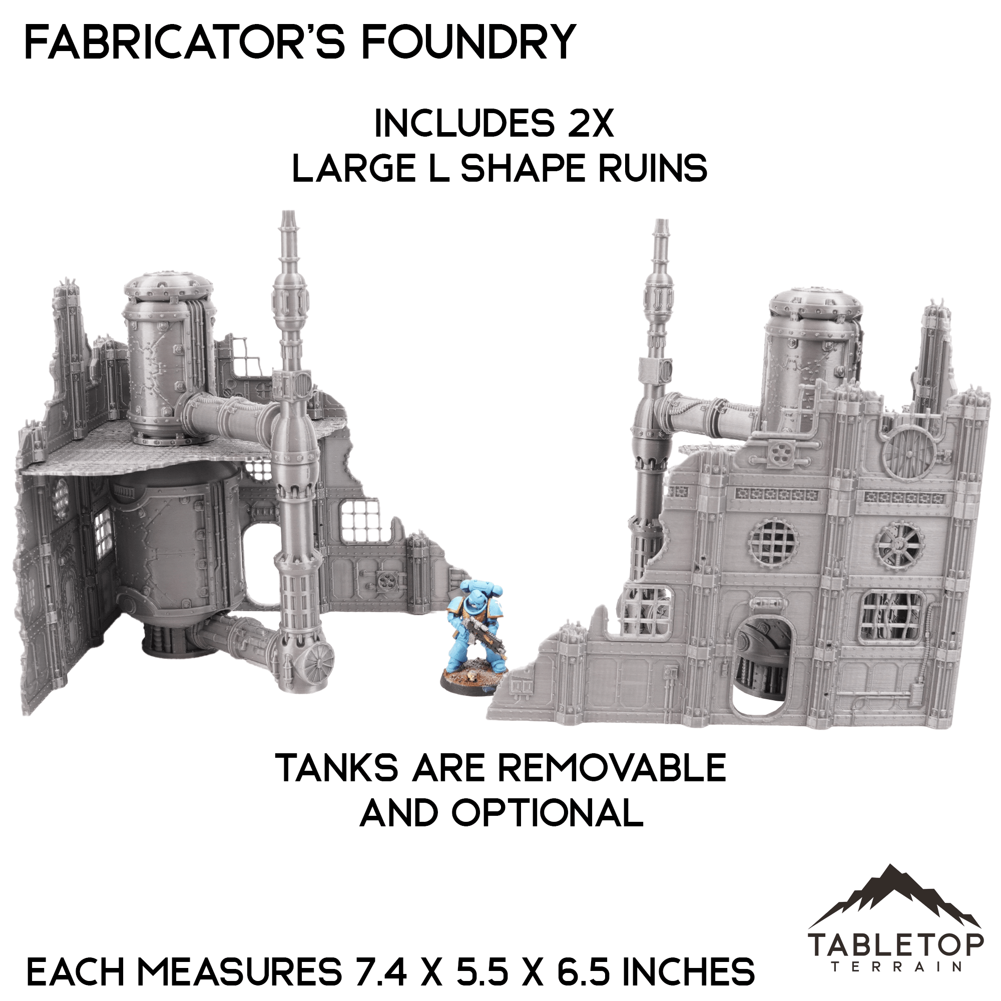 AliKids Modular Terrain Ruin Für Warhammer 40k – Kompatibel Mit 10E & WTC, HIPS-Spritzguss (2er Pack)