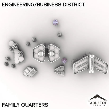 Tabletop Terrain Terrain Family Quarters HEXTECH HPG Engineering/Business District - City Map Pack